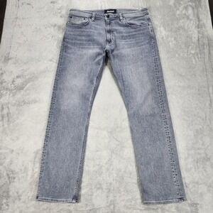 Revtown Jeans Mens 35x32 Gray Sharp Slim Straight Light Wash Stretch Denim